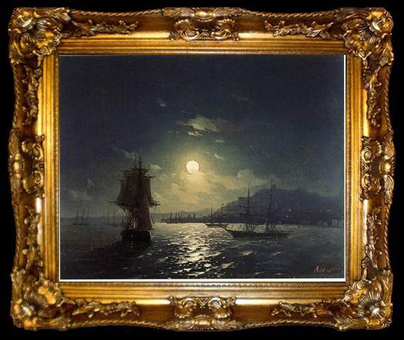 framed  unknow artist Seascape, boats, ships and warships. 131, ta009-2